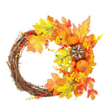 Artificial Leaf Pumpkin Wreath Door Window Fall Wreath for Halloween Christmas Decoration In Australia - Darrahopens