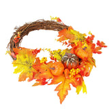 Artificial Leaf Pumpkin Wreath Door Window Fall Wreath for Halloween Christmas Decoration In Australia - Darrahopens