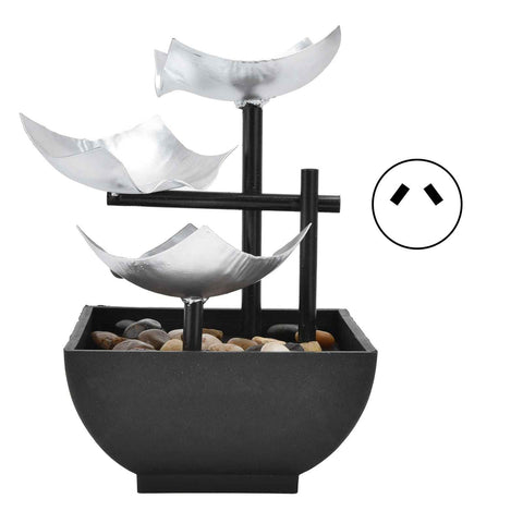 Indoor 3 Tier Relaxing Tabletop Fountain Flowing Water Ornament for Home Office Craft DecorationAU Plug AC220-240V In Australia - Darrahopens