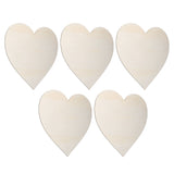 5PCS Christmas Woden Heart DIY Wooden Heart Slice Children Hand Drawn Craft for Family Decoration