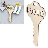 Chinese Style Wooden Key Shaped Pendant DIY Photo Props Window Decorations for Home Outdoor