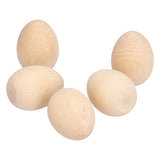 10Pcs Wooden Easter Egg Dyeable DIY Hand Painted Lightweight Craft Eggs for Party Festival