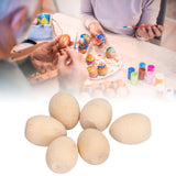 10Pcs Wooden Easter Egg Dyeable DIY Hand Painted Lightweight Craft Eggs for Party Festival