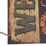 Wooden Door Hanging Plague with Pumpkin Sunflower Pattern for Indoor Outdoor Home DecorationJM00929