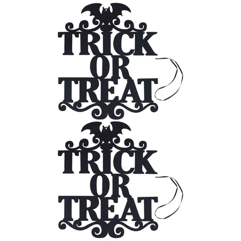 2Set Non Woven Fabric Halloween Hanging Sign Trick Or Treat Hanger for Front Door Party In Australia - Darrahopens