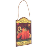 Pumpkin Turkey Pattern Wooden Hanging Board Sign with LED Light for Indoor Outdoor Thanksgiving