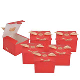 50Pcs Square Wedding Candy Box with Golden Ribbon Innovative Paperboard Box for Party AnniversaryL Red Gold Feather In Australia - Darrahopens
