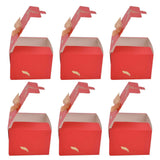50Pcs Square Wedding Candy Box with Golden Ribbon Innovative Paperboard Box for Party AnniversaryL Red Gold Feather In Australia - Darrahopens