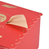 50Pcs Square Wedding Candy Box with Golden Ribbon Innovative Paperboard Box for Party AnniversaryL Red Gold Feather