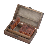 Wooden Rubber Stamp DIY Alphabet Number Symbols Stamp Set with Storage Box for Children