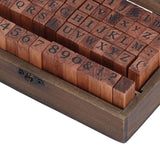 Wooden Rubber Stamp DIY Alphabet Number Symbols Stamp Set with Storage Box for Children