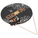 Halloween Spider Web Pattern Wooden Welcome Sign Decorative Hanging Board for Indoor OutdoorWith Bow In Australia - Darrahopens