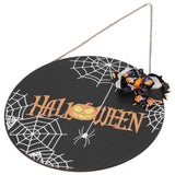 Halloween Spider Web Pattern Wooden Welcome Sign Decorative Hanging Board for Indoor OutdoorWith Bow In Australia - Darrahopens