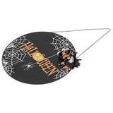 Halloween Spider Web Pattern Wooden Welcome Sign Decorative Hanging Board for Indoor OutdoorWith Bow In Australia - Darrahopens