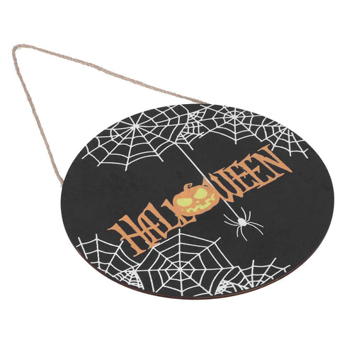 Halloween Spider Web Pattern Wooden Welcome Sign Decorative Hanging Board for Indoor OutdoorWithout Bow In Australia - Darrahopens