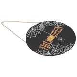 Halloween Spider Web Pattern Wooden Welcome Sign Decorative Hanging Board for Indoor OutdoorWithout Bow In Australia - Darrahopens