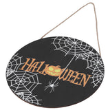 Halloween Spider Web Pattern Wooden Welcome Sign Decorative Hanging Board for Indoor OutdoorWithout Bow