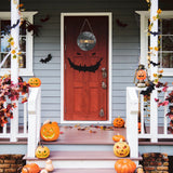 Halloween Spider Web Pattern Wooden Welcome Sign Decorative Hanging Board for Indoor OutdoorWithout Bow