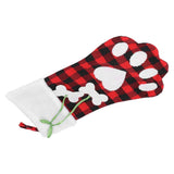 Paw Christmas Stockings Cute Dog Paw Hanging Christmas Stockings for Holiday Christmas DecorationsBlack and Red Plaid In Australia - Darrahopens