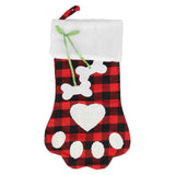 Paw Christmas Stockings Cute Dog Paw Hanging Christmas Stockings for Holiday Christmas DecorationsBlack and Red Plaid In Australia - Darrahopens