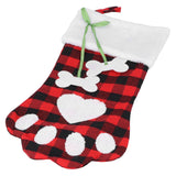 Paw Christmas Stockings Cute Dog Paw Hanging Christmas Stockings for Holiday Christmas DecorationsBlack and Red Plaid