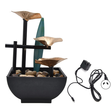 Wrought Iron Flowing Water Ornaments Fountain Feng Shui Ornaments for Home TV Cabinet Office DecorationAU Plug AC220-240V In Australia - Darrahopens