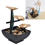 Wrought Iron Flowing Water Ornaments Fountain Feng Shui Ornaments for Home TV Cabinet Office DecorationAU Plug AC220-240V