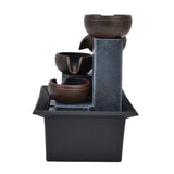 Tabletop Water Fountain with LED Yellow Light Feng Shui Relaxation Desktop Ornament DecorationAU Plug AC220‑240V