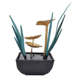 Tabletop Fountain LED Lights No Noise Compact Lightweight Classic Indoor Waterfall for Decorating Home Office(Yellow) AU Plug AC220-240V In Australia - Darrahopens