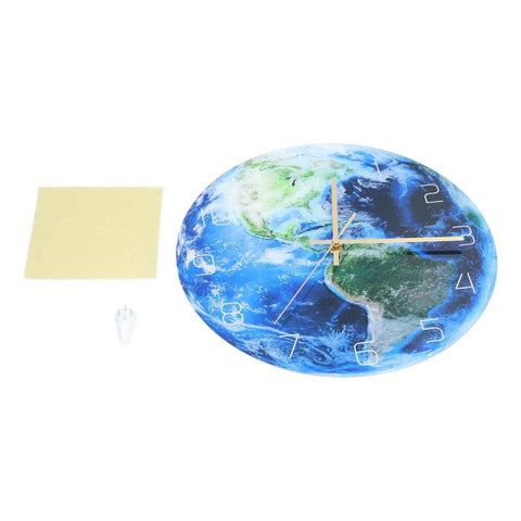 Earth Wall Clock Acrylic Silent Movement Accurate Cutting Stable Non Ticking Space Science Clock for Home Coffee Shop In Australia - Darrahopens