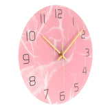 Innovative Pink Wall Clock Acrylic UV Printing Clock for Living Room Home Bedroom