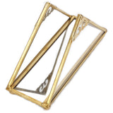 Mirror Jewelry Tray Glass Perfume Storage Tray Jewelry Plate Golden Metal Decorative Tray
