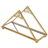 Mirror Jewelry Tray Glass Perfume Storage Tray Jewelry Plate Golden Metal Decorative Tray