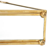 Mirror Jewelry Tray Glass Perfume Storage Tray Jewelry Plate Golden Metal Decorative Tray