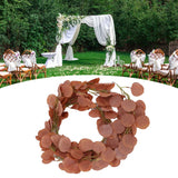 Fake Leaves Fabric Simulated Exquisite Greenery Eucalyptus Garland for Home WeddingRed