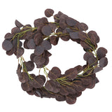 Fake Leaves Fabric Simulated Exquisite Greenery Eucalyptus Garland for Home WeddingPurple