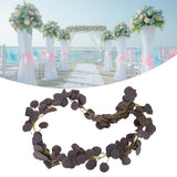 Fake Leaves Fabric Simulated Exquisite Greenery Eucalyptus Garland for Home WeddingPurple