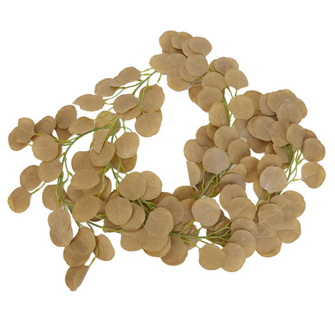 Fake Leaves Fabric Simulated Exquisite Greenery Eucalyptus Garland for Home WeddingYellow In Australia - Darrahopens