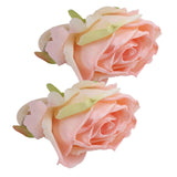 2Pcs Novelty Wooden Napkin Buckle Artificial Floral Napkin Ring for Festival Table DecorationPink