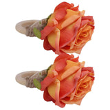 2Pcs Novelty Wooden Napkin Buckle Artificial Floral Napkin Ring for Festival Table DecorationOrange In Australia - Darrahopens