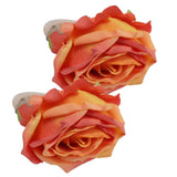 2Pcs Novelty Wooden Napkin Buckle Artificial Floral Napkin Ring for Festival Table DecorationOrange In Australia - Darrahopens