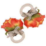 2Pcs Novelty Wooden Napkin Buckle Artificial Floral Napkin Ring for Festival Table DecorationOrange