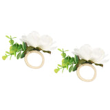2Pcs Hemp Rope Napkin Buckle Simulation Flower Napkin Ring for Hotel Western Restaurant6622 White In Australia - Darrahopens