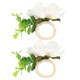 2Pcs Hemp Rope Napkin Buckle Simulation Flower Napkin Ring for Hotel Western Restaurant6622 White In Australia - Darrahopens