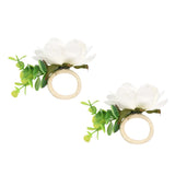 2Pcs Hemp Rope Napkin Buckle Simulation Flower Napkin Ring for Hotel Western Restaurant6622 White In Australia - Darrahopens