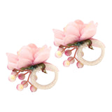 2Pcs Hemp Rope Napkin Buckle Simulation Flower Napkin Ring for Hotel Western Restaurant6623 Pink In Australia - Darrahopens
