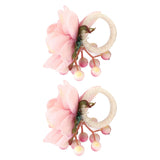 2Pcs Hemp Rope Napkin Buckle Simulation Flower Napkin Ring for Hotel Western Restaurant6623 Pink In Australia - Darrahopens