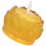 LED Flower Lamp Imitation Glass Yellow Light Electronic Candle Lotus Flower Decor for Home OfficeYellow In Australia - Darrahopens