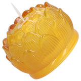 LED Flower Lamp Imitation Glass Yellow Light Electronic Candle Lotus Flower Decor for Home OfficeYellow
