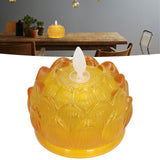 LED Flower Lamp Imitation Glass Yellow Light Electronic Candle Lotus Flower Decor for Home OfficeYellow